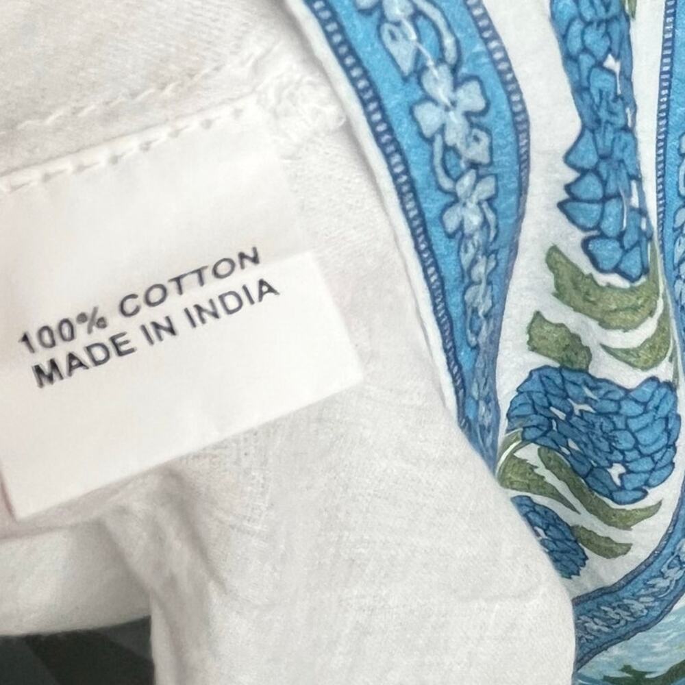Bindu Aria Maxi Dress XS Blue Floral Cotton Resort Pockets - Picture 12 of 12